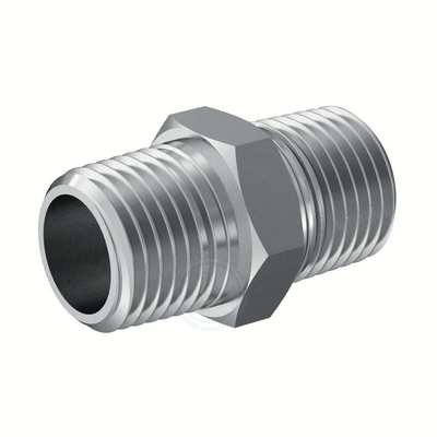 BSPP Male × Metric Male耐极压316不锈钢六角外丝直通 114P160