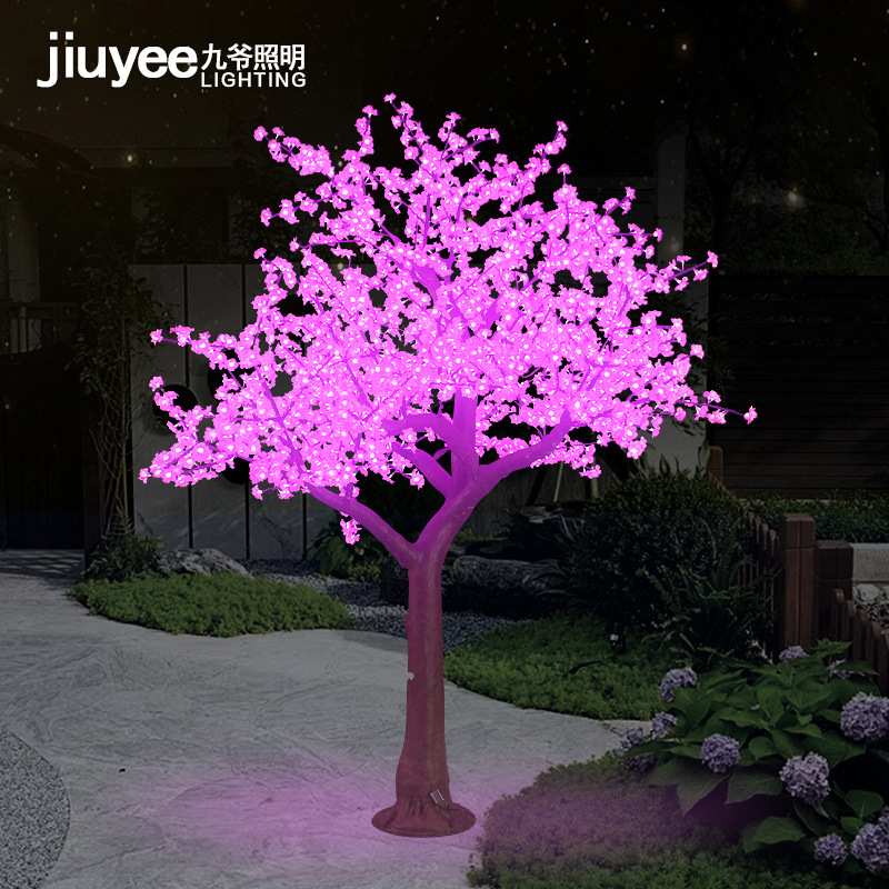 3米led仿真发光树灯led布艺桃花厂家直供防雨水庭院景观灯户外灯
