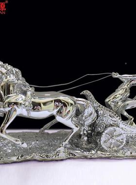 书拿破骑士摆件树脂电镀欧式马1455S工艺品创仑意家居客厅视柜电