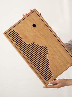 茶盘家用储水茶式小型新中式竹制干简泡盘轻奢现托20220411代约长