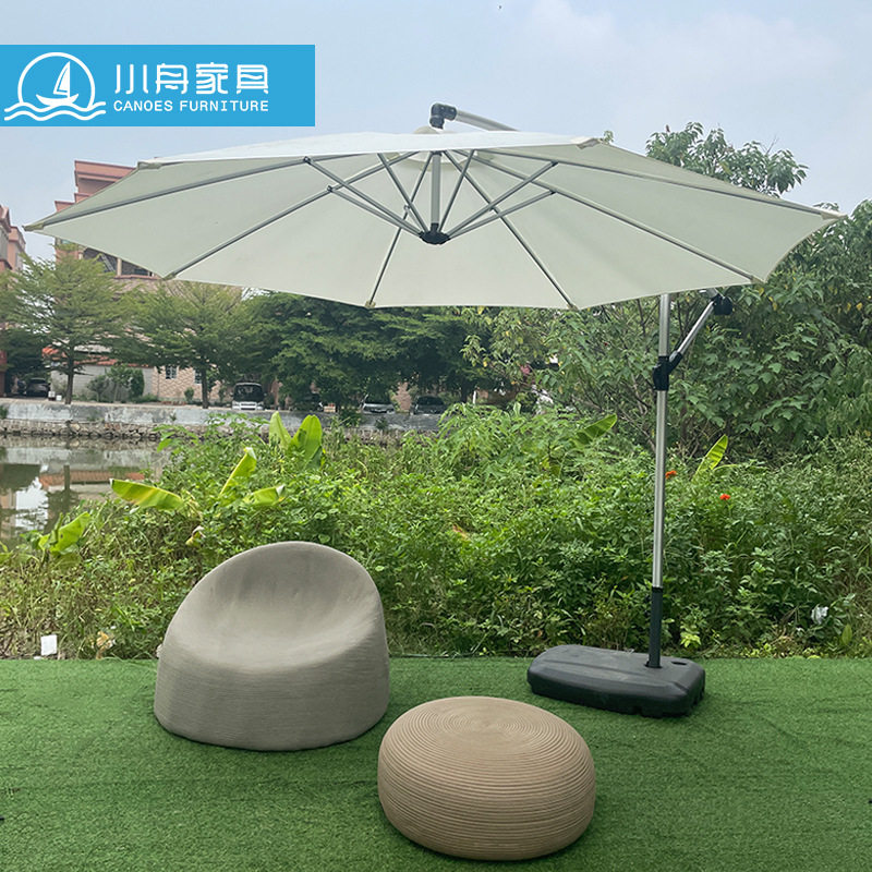户外带遮阳伞绳编制单人沙发位户外景区民宿酒店创意手工编织家具