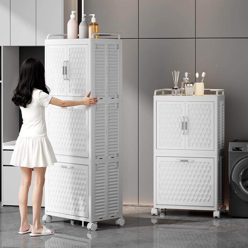 衣脏衣家用脏衣服篮收纳筐浴室卫生间F990脏分层收纳架带滑轮可折