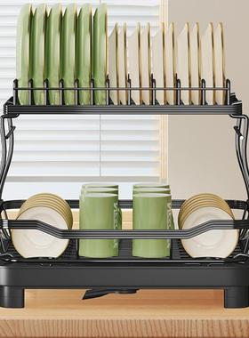 厨房碗碟置物架水槽缩旁碗碗面AYO盘收纳架家用台筷多功能伸沥水