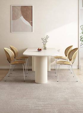 异形岩板餐桌椅型组合一现代简约家NY#08080用小户轻奢油风岛奶台