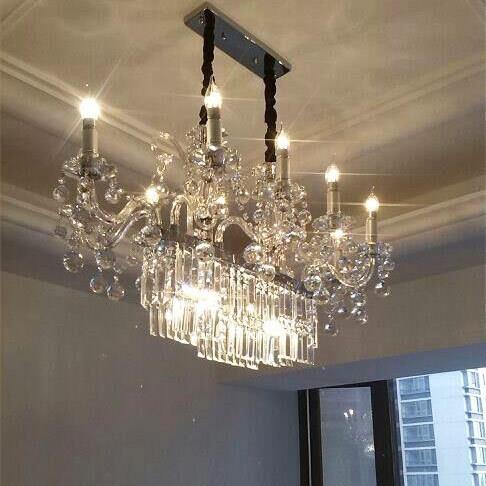 欧式餐客厅吊灯水晶性吧台个作TS001法式奢华长方形饭厅厅制灯具