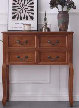 美式入条户收纳玄关客厅储物柜边中古门厅斗柜LLX餐柜靠墙柜过道