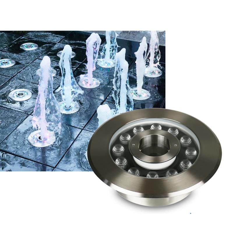 全YY-PQ100不绣钢喷泉灯防水池景观水下七嵌鱼入式彩孔LED环形涌