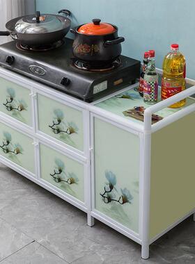 碗柜家厨小柜简易厨柜子储物柜JTR用铝合金餐边柜橱柜房灶台柜收