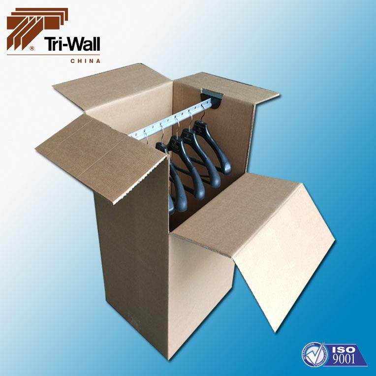 青岛纸折箱现带货铝合金挂杆衣架箱服箱装UXQ运输挂衣叠纸箱