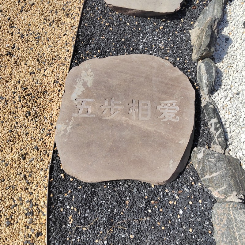 天然鹅卵石板踏步花园不规则别墅汀步石庭院地砖户外刻字铺路石