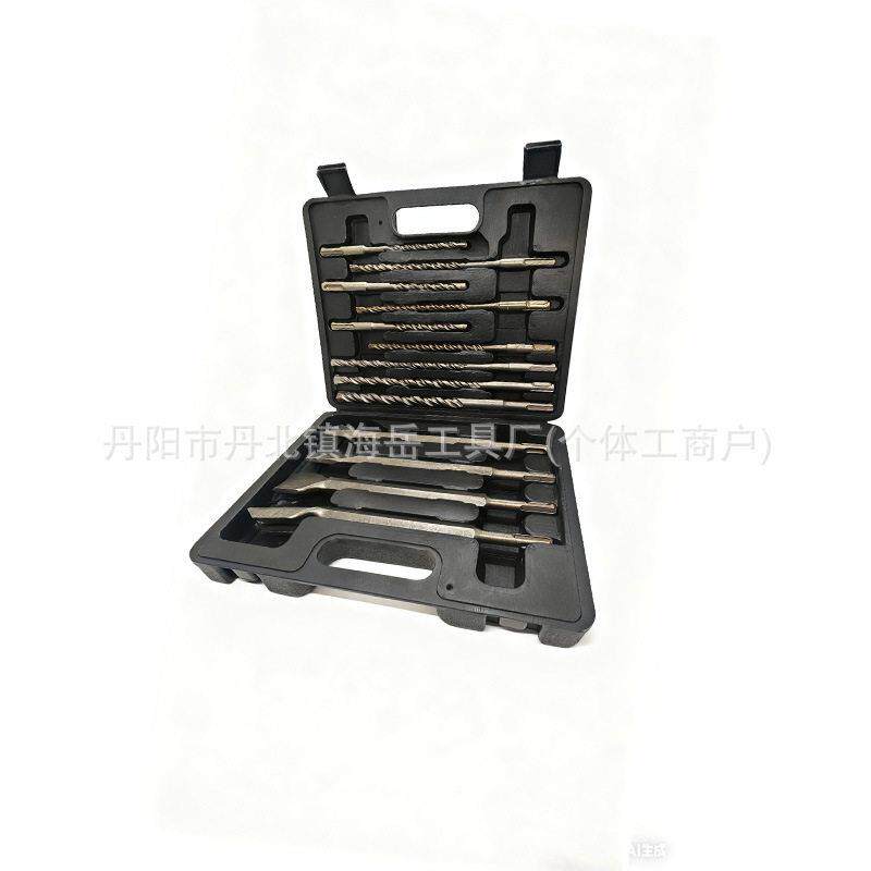 电钻头凿子套装冲击锤钻头圆13件13件套套柄电锤钻麻花扁凿混凝土