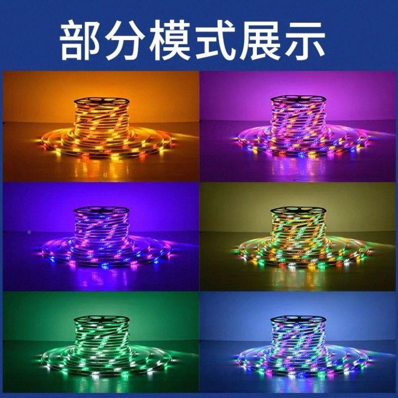 新款lVGDed幻彩变色跑马水灯七地彩灯带自粘户外防动彩灯夜市感摆