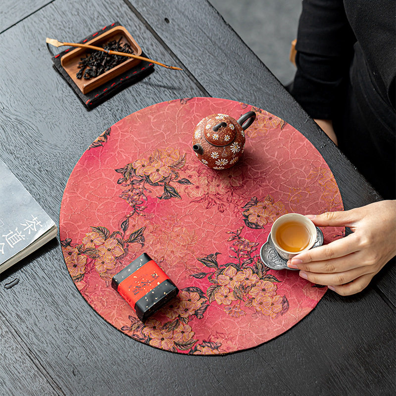 真丝柞蚕老料香云纱茶席茶?