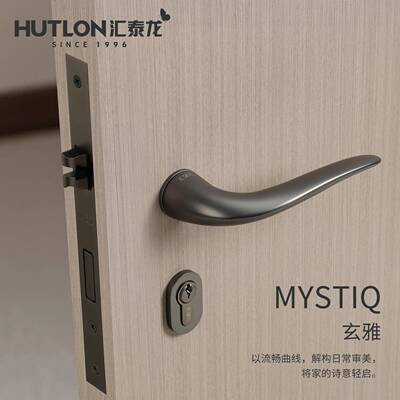 泰龙房门械锁代极简家用SX03（黑实木门把手室内现静音机分体式卧