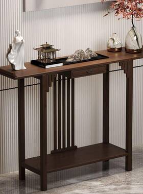 新厅中式玄关端实木楠WMC竹条案靠墙家用供现桌代简约客置物景玄