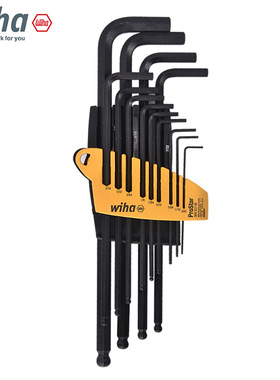 德国wiha威汉英制内六角扳手套装进口球头发黑加长英寸24189