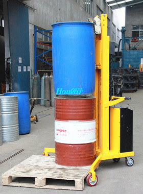 现货供应DT300直角支腿电动油桶堆高车卡板半自动咬嘴油桶升降车