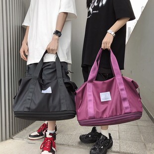 双层扩展健身包干湿分离大容量旅行包轻便学生行李包可印LOGO