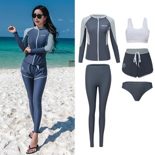 冲浪服水母运动防晒新款 男款 游泳衣 长袖 情侣潜水服女分体显瘦套装