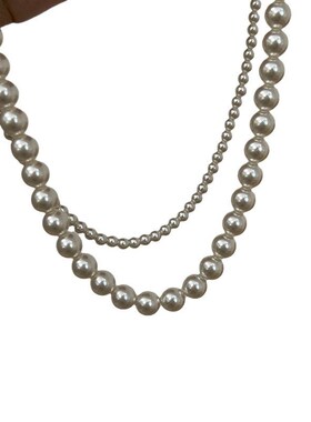 锆石数字多层珍珠项链法式优雅串珠锁骨链高级感简约气质颈链