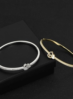 简约设计真金电镀微镶满钻葫芦手环女轻奢气质感百搭手镯手饰潮