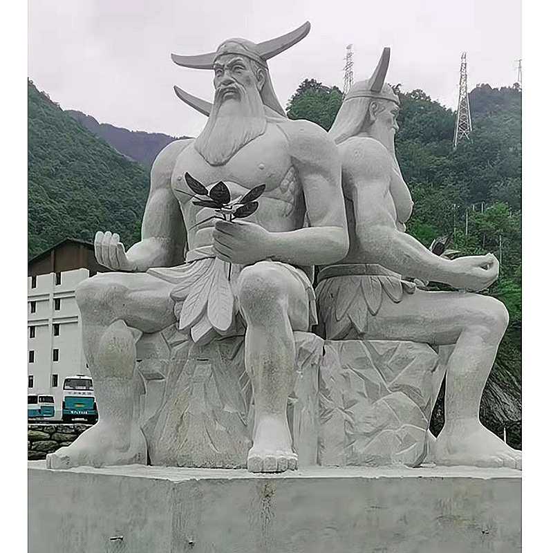 厂家定制神农炎帝雕像石材人物雕塑花岗岩茶祖神农氏雕像广场摆件