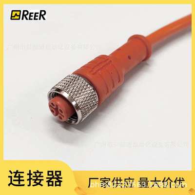 REER原装M12 5芯母螺纹直线连接器电缆CD5/CD25/CD40/CD50 5-50米