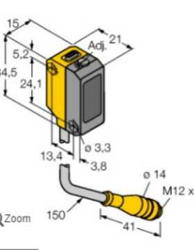 现货DO1.5m-Q18-VP6X2-H1141-0.15 光电传感器 直反式传感器