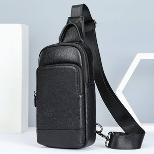 胸包男2024新款真皮斜挎包男士头层牛皮单肩包小背包男包胸前包皮