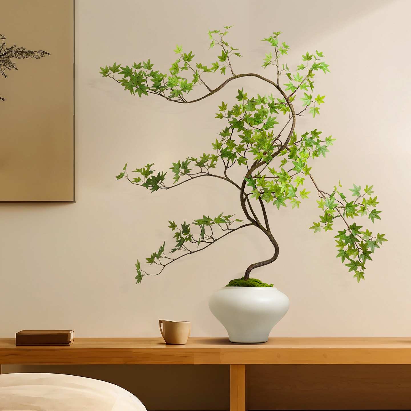 流泉枫绿植感逼真客厅假花摆设桌面新中式禅意玄关摆件