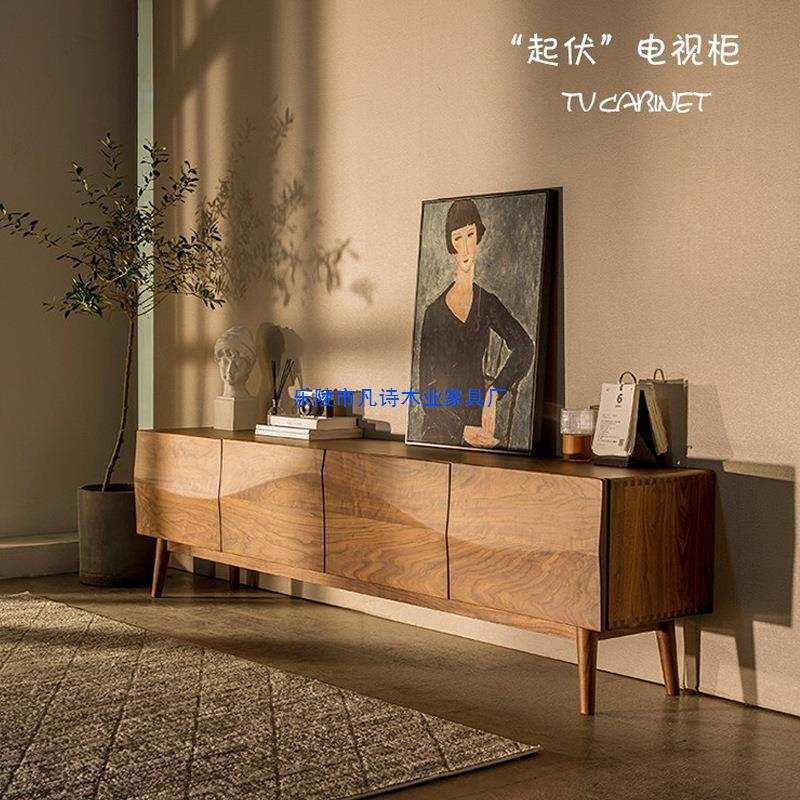 北欧全实木黑胡桃木现代简约地柜简约现代家具视听柜电视柜包邮