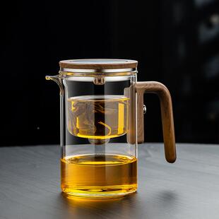 泡热茶茶壶茶水分离飘磁逸杯全UNR玻璃耐过滤冲茶神器功夫具吸泡