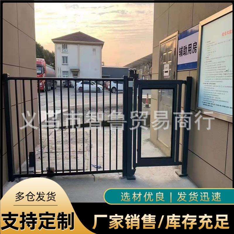 人脸识别刷卡门禁 全自动小门小区人行通道对开广告门 电动栅栏门