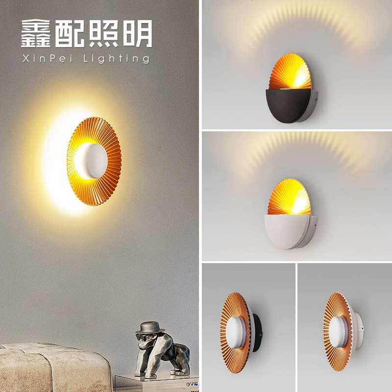 氛围感壁灯卧室床头酒店设计客厅背景墙网红新款贝壳壁灯户外防水