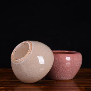 陶瓷鱼盆多肉水培花盆水仙花裂纹釉官窑摆件家居玄关博古架装饰品