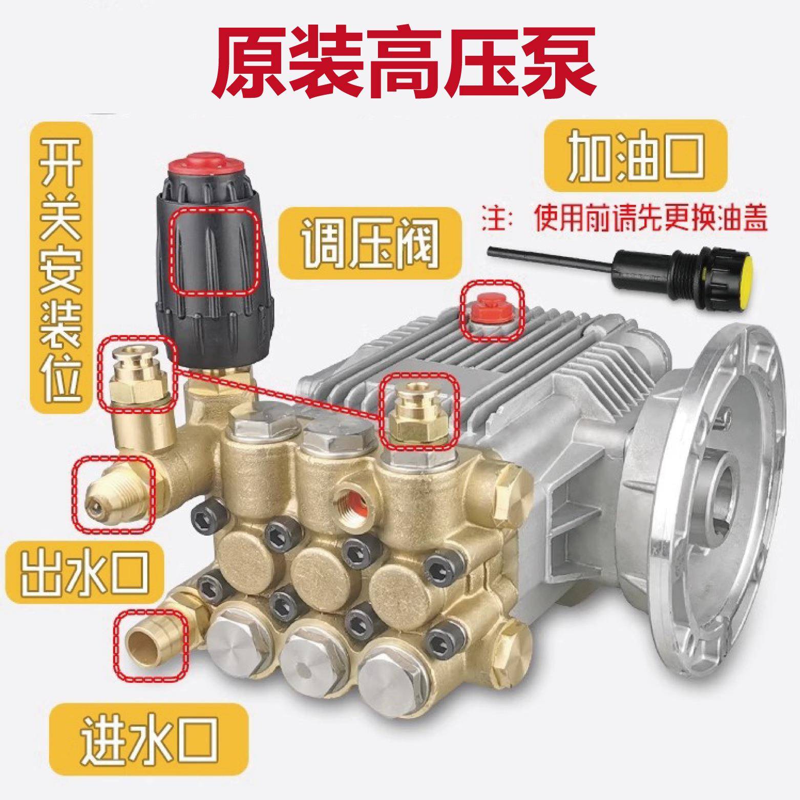 冠宙牌大乘锐研超高压清洗机GZ-18M系列洗车机刷车泵高压泵泵头