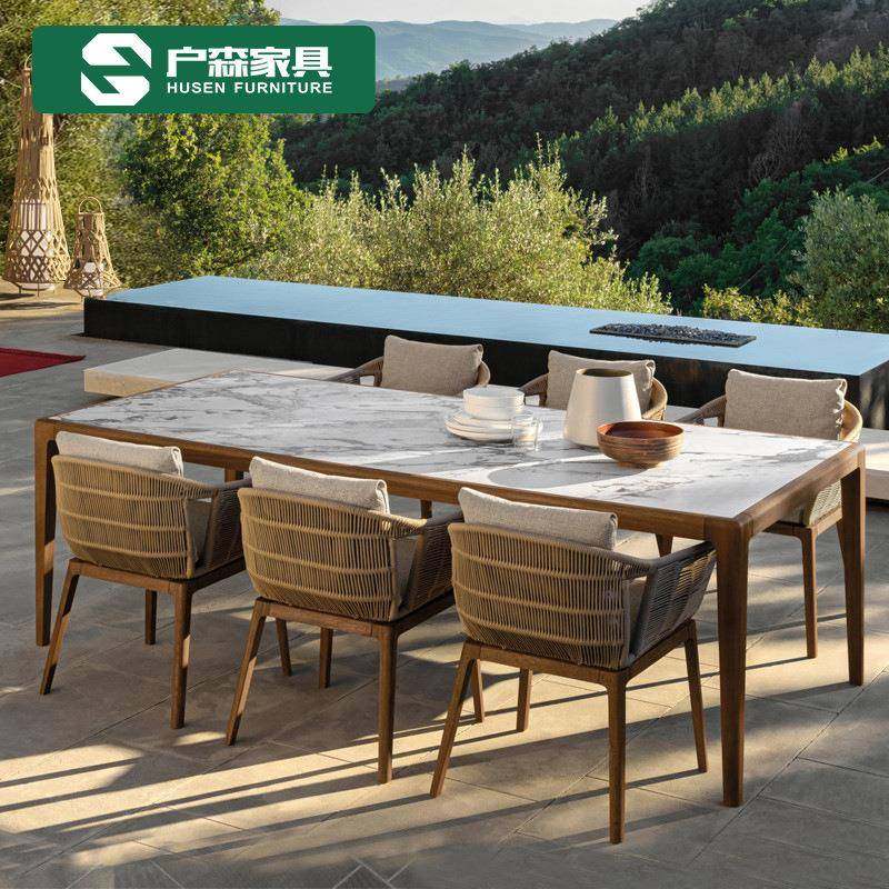 户外餐桌椅组合岩板家具柚木藤编别墅藤椅室外休闲样板房民宿椅子,商业/办公家具,商用藤编家具,淘宝优惠券,粉丝福利购,淘宝优惠卷