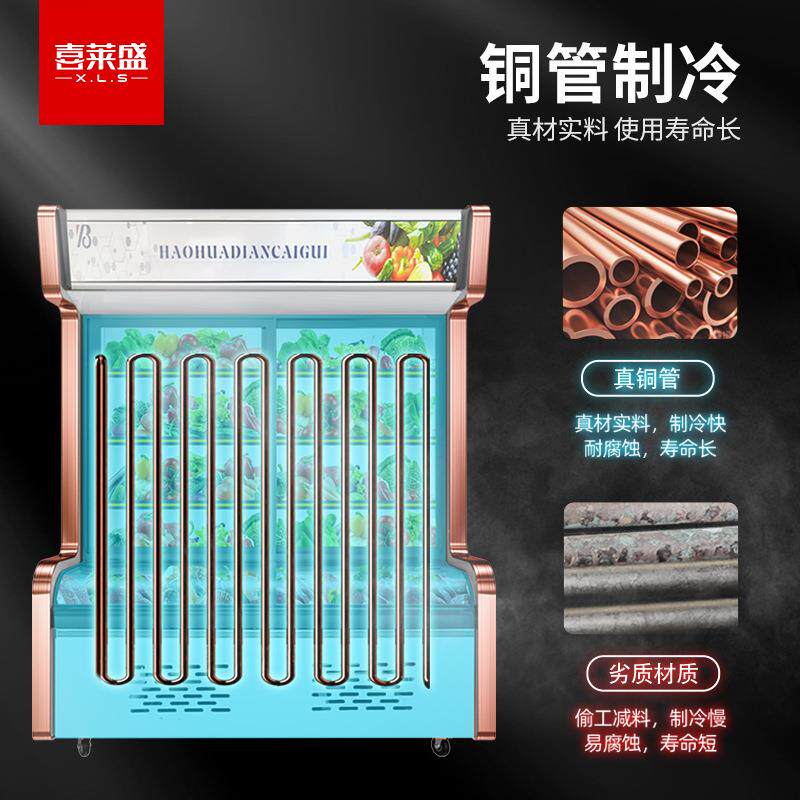 喜莱盛点菜柜商用麻辣烫冷藏冷冻双用冷藏柜保鲜柜冰柜串串展示柜