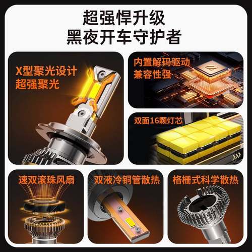 鲸特汽车大灯H8高亮h11强光H4远近一体9005改装h7灯泡9012远近光