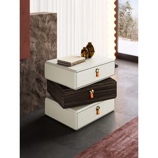 SNASOA6093白+黑jeaek意式极简床头柜设计师款TEOREMA旋转床头柜