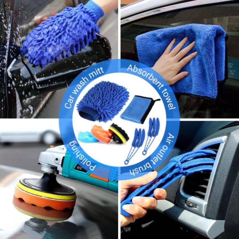 热卖洗车清洁刷28件套电钻刷汽车轮胎抛光玻璃雨刮汽车洗车刷
