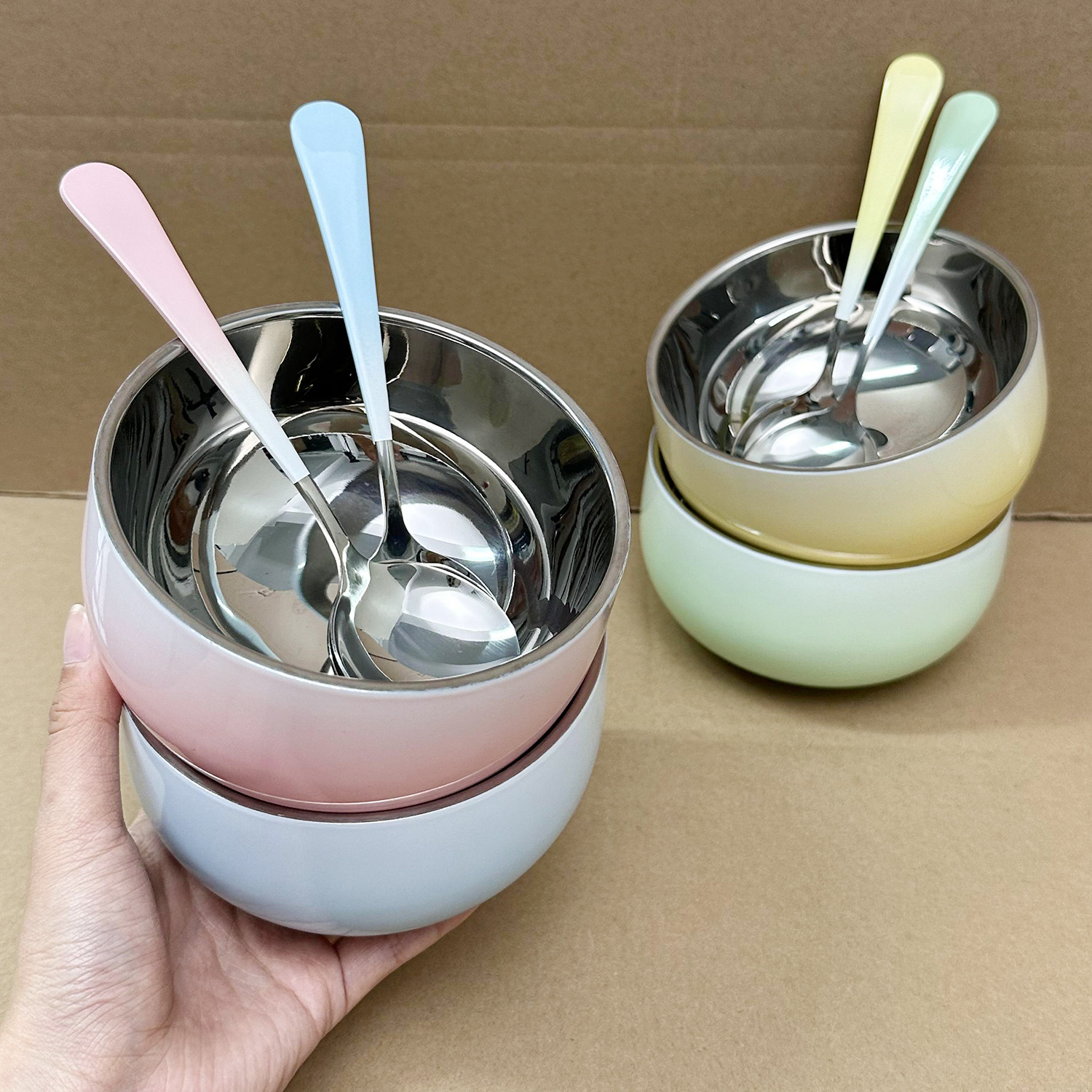 304不锈钢双层防烫家用汤碗