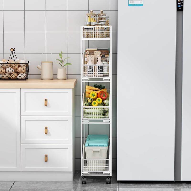 夹缝置物架抽拉厨房家用抽屉式调味料调料罐可移动多功能收纳架子