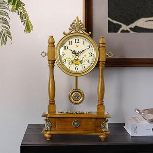 客座钟创意复古老式电视柜坐钟厅JYJSPjEW2025古款家用博架装新饰