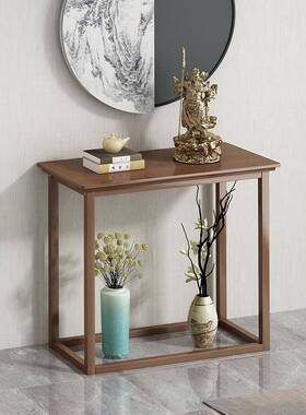 吧台桌WAU家高用阳休闲桌子客厅边桌脚简约实木靠墙长条桌台酒吧