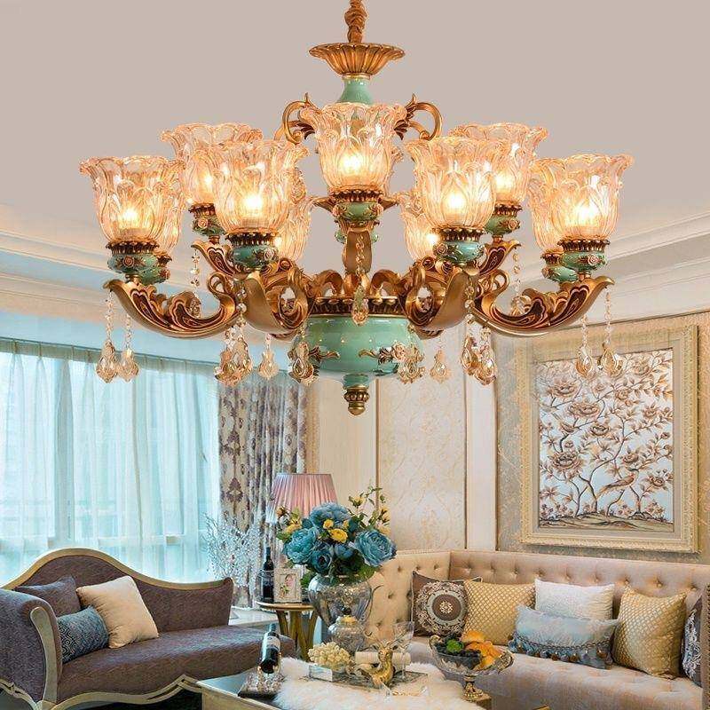 欧式楼大梯灯挑客厅灯别高端法770式乡村空墅复式奢华厅大气水晶,家装灯饰光源,智能吊灯,淘宝优惠券,粉丝福利购,淘宝优惠卷