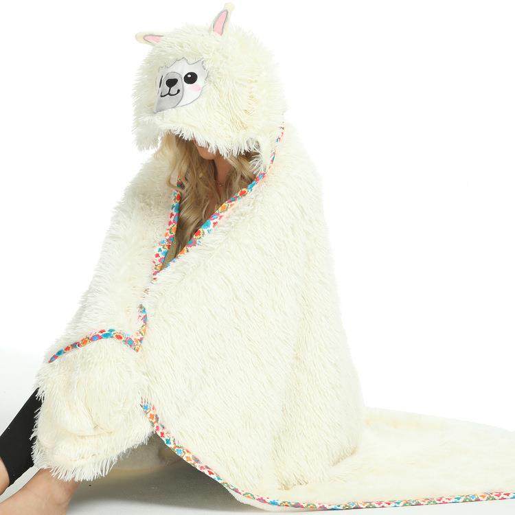 冬D51长毛季新款驼白色长休毛羊披风保暖柔软闲人毯连帽毯子懒沙,床上用品,休闲毯/毛毯/绒毯,淘宝优惠券,粉丝福利购,淘宝优惠卷