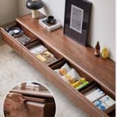 黑胡木橡电视柜现代简约BBN矮柜樱桃桃木白蜡木木地柜户型客厅储