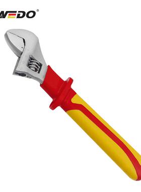WEDO维0度绝缘注塑活手耐100V电工专扳用651活络扳手可调节压扳手