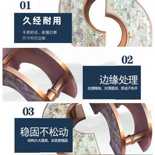高ISN端门手简约中式玻璃门把贝把壳拉手拉豪华酒店铝板手大门手